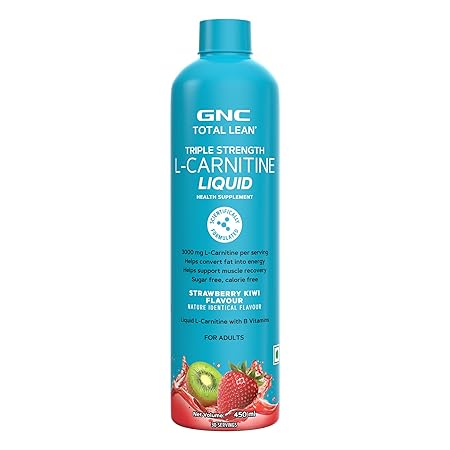 GNC Liquid L-Carnitine 3000mg | Triple Strength Formula | Strawberry Kiwi