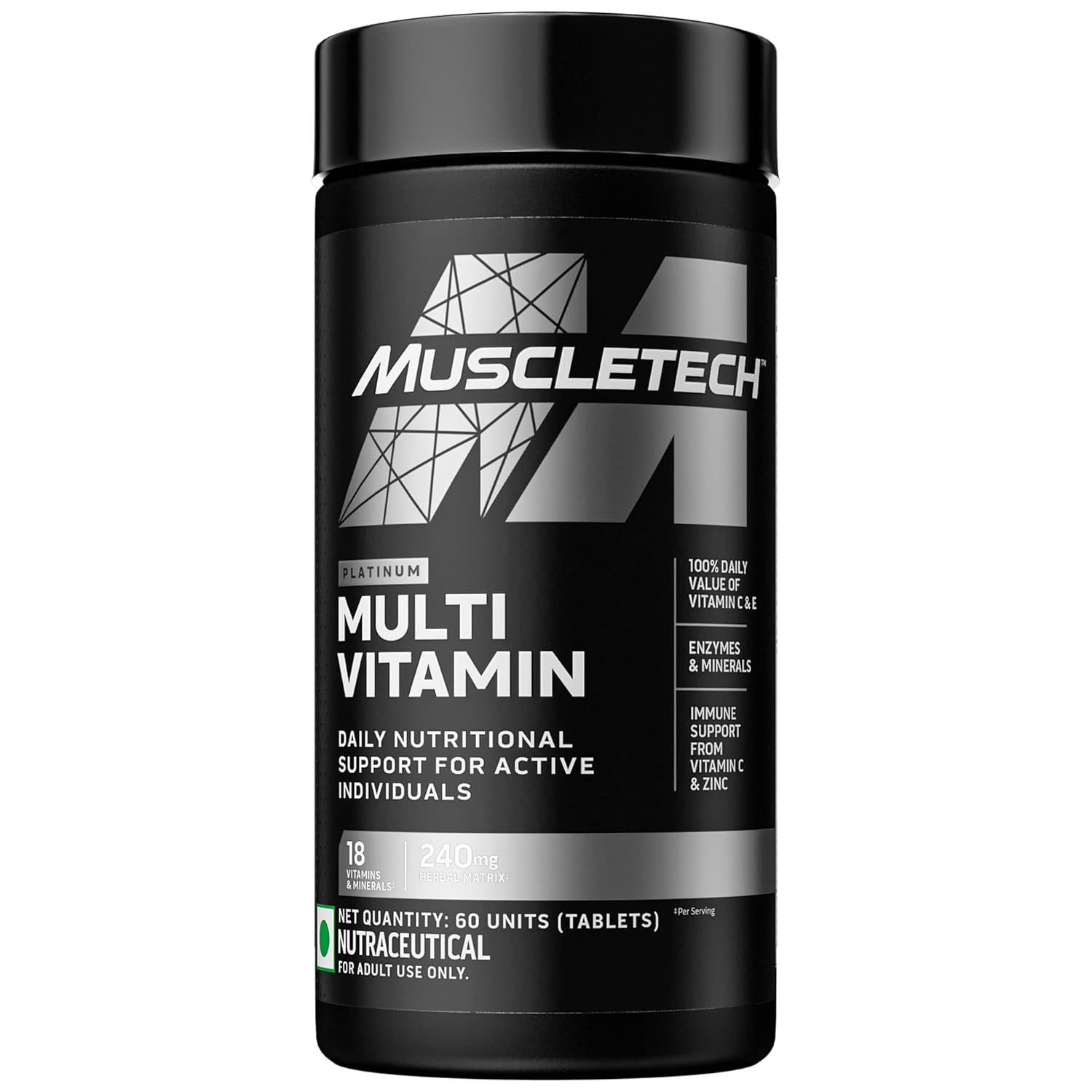 MuscleTech Platinum Multivitamin, 60 Tablets, 150 grams