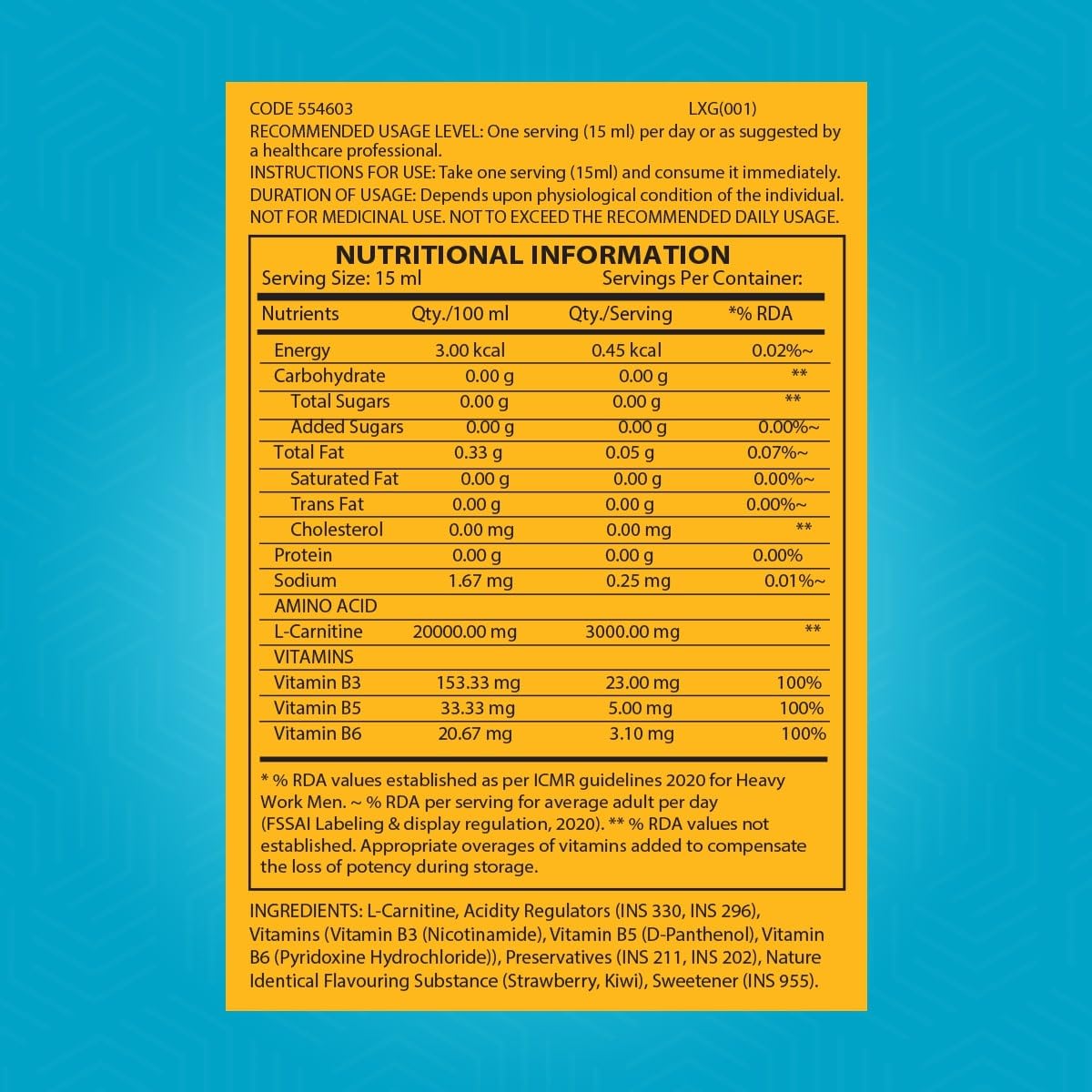GNC Liquid L-Carnitine 3000mg | Triple Strength Formula | Strawberry Kiwi
