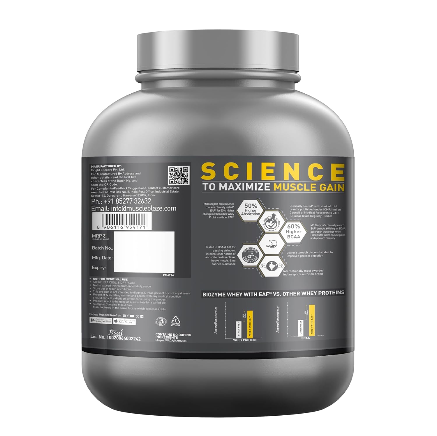 MuscleBlaze Biozyme Performance Whey Protein Powder
