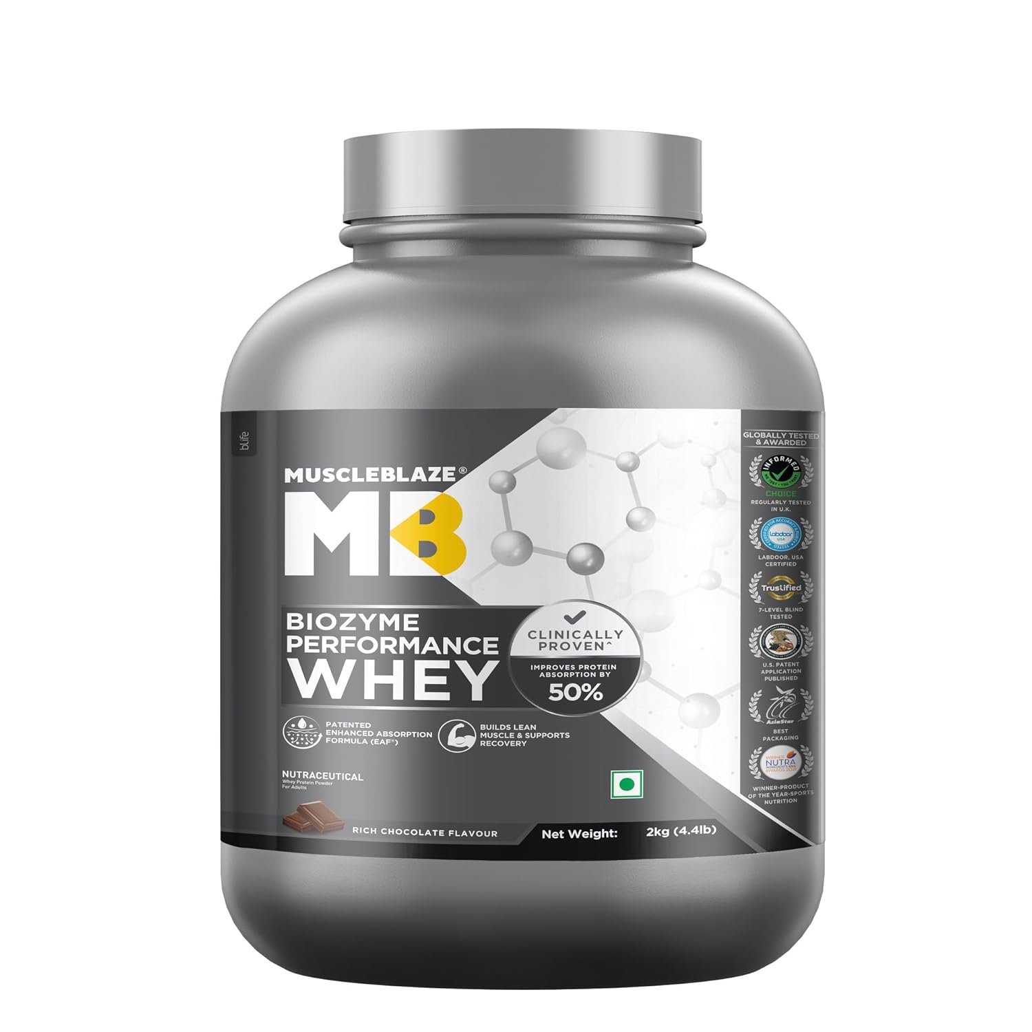 MuscleBlaze Biozyme Performance Whey Protein Powder