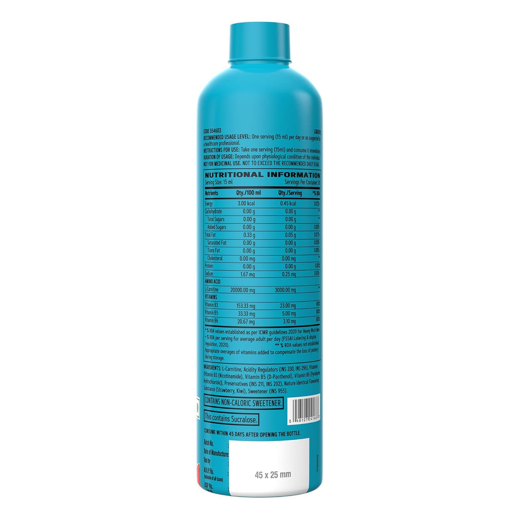GNC Liquid L-Carnitine 3000mg | Triple Strength Formula | Strawberry Kiwi