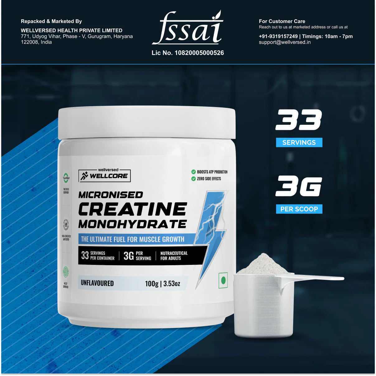 Creatine Monohydrate (33s) – High-Purity Muscle Growth & Strength Support