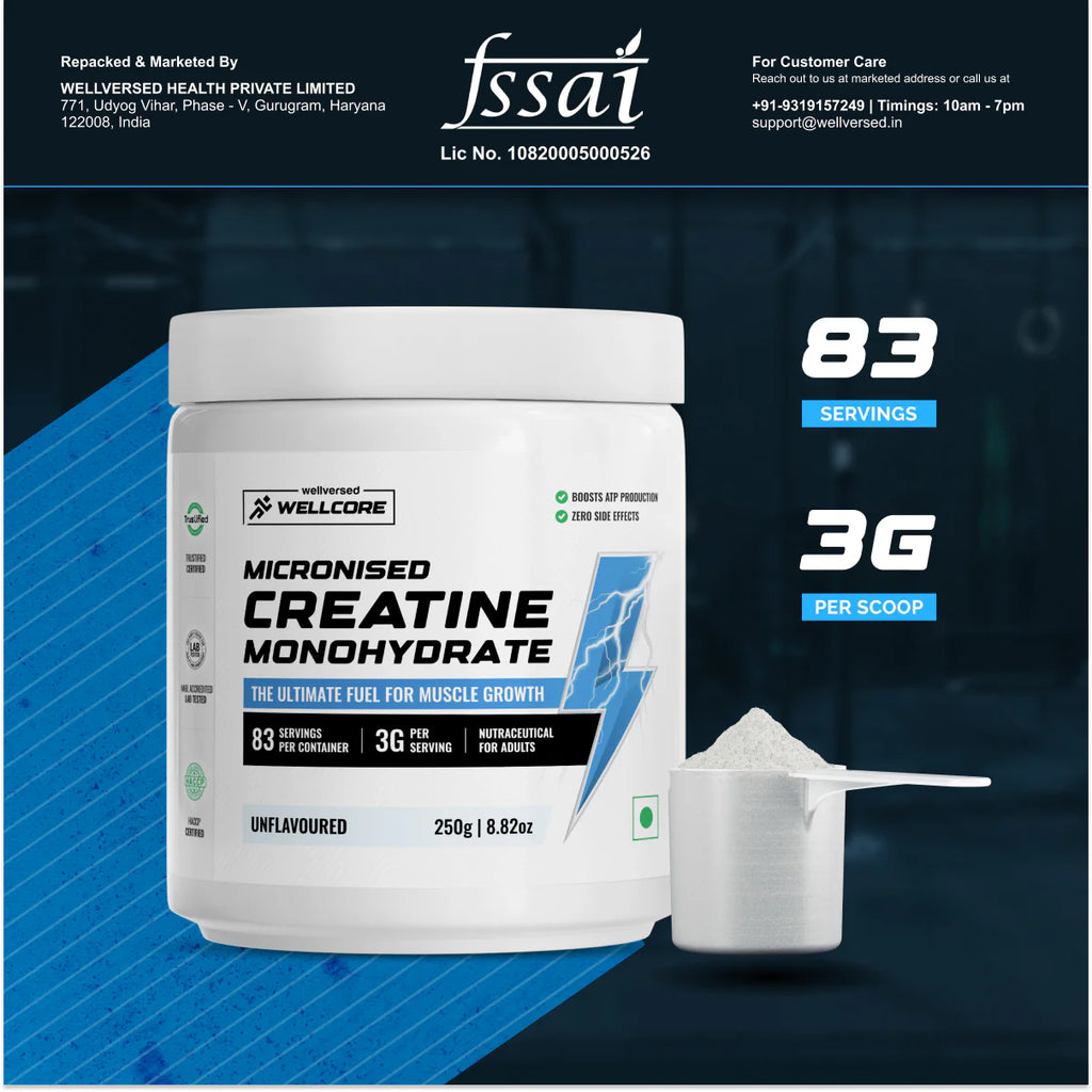 Wellcore Creatine Combo – Micronised Creatine Monohydrate ( 83+33 serving )