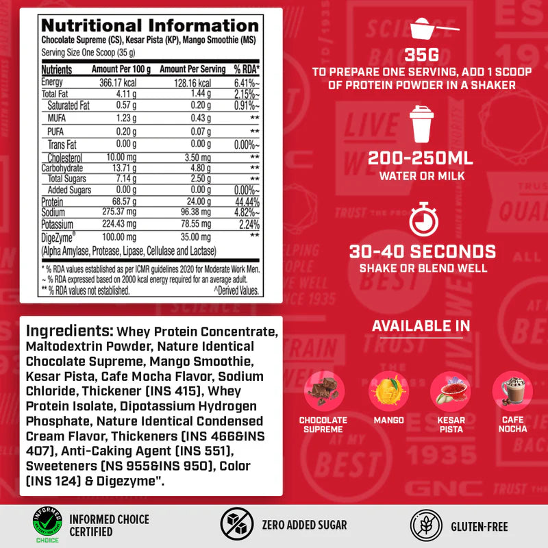 GNC 100% Whey Protein (4,2,1 kg)