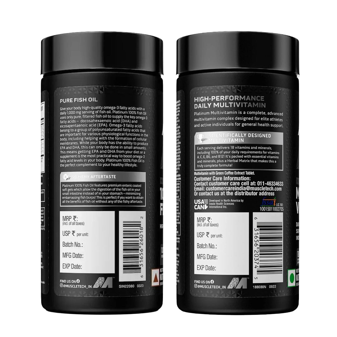 MuscleTech Daily Essentials Combo – Fish Oil(100s) + Multivitamin Pack(60s)