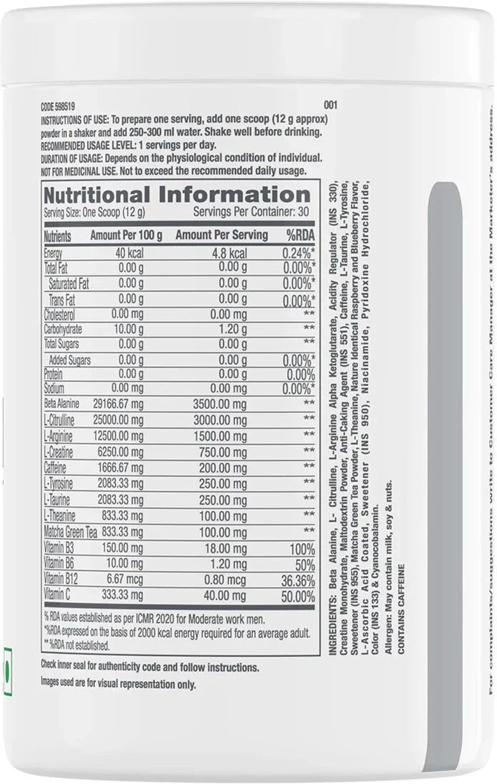 GNC Pro Performance | 360 gm | 30 Servings | Blood Orange Pre Workout (360 g )