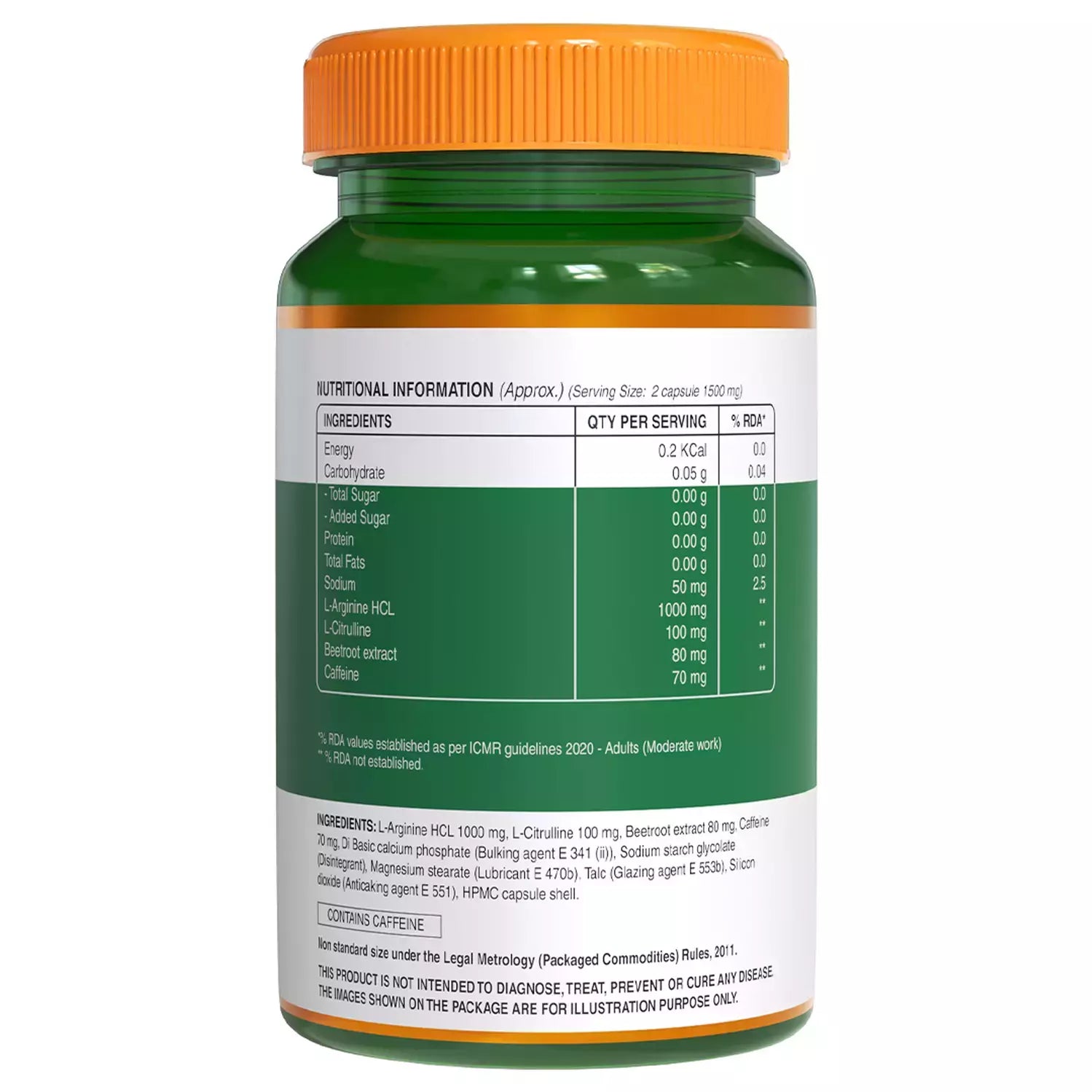 Pure Nutrition L-Arginine For Good Blood Flow And Healthy Heart 60 Capsules