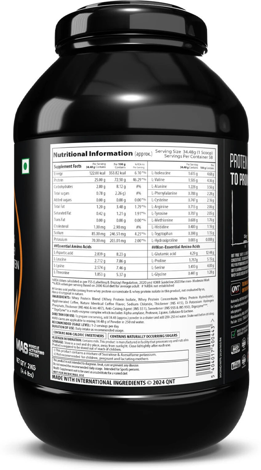 QNT Prime Whey, 100% Whey Protein with whey Isolate, 1/2 kg
